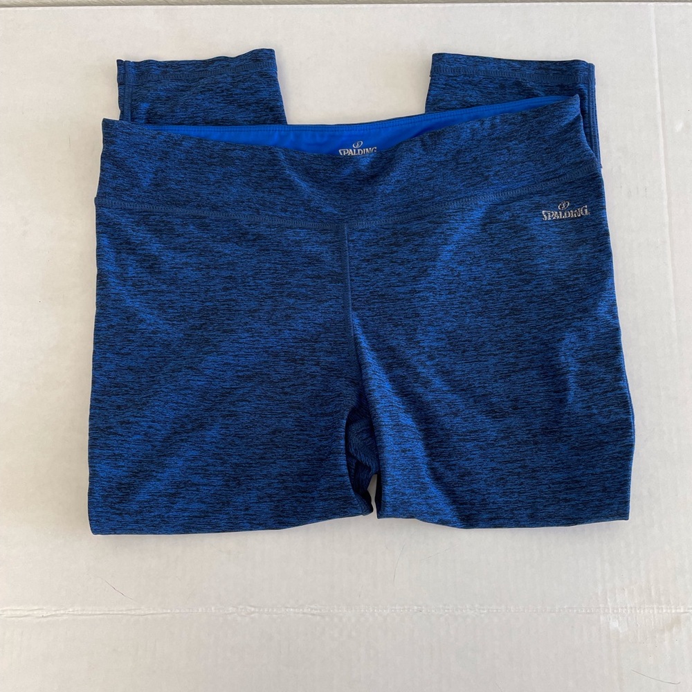 3/$20 Spalding Crop Blue/Black Legging Size L